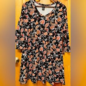 Women’s “Lildy” Fall Hued Floral Print Tunic